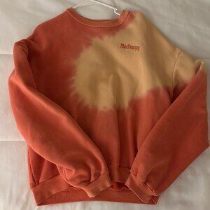 Orange/white Tie Dye Crewneck - Mad Happy